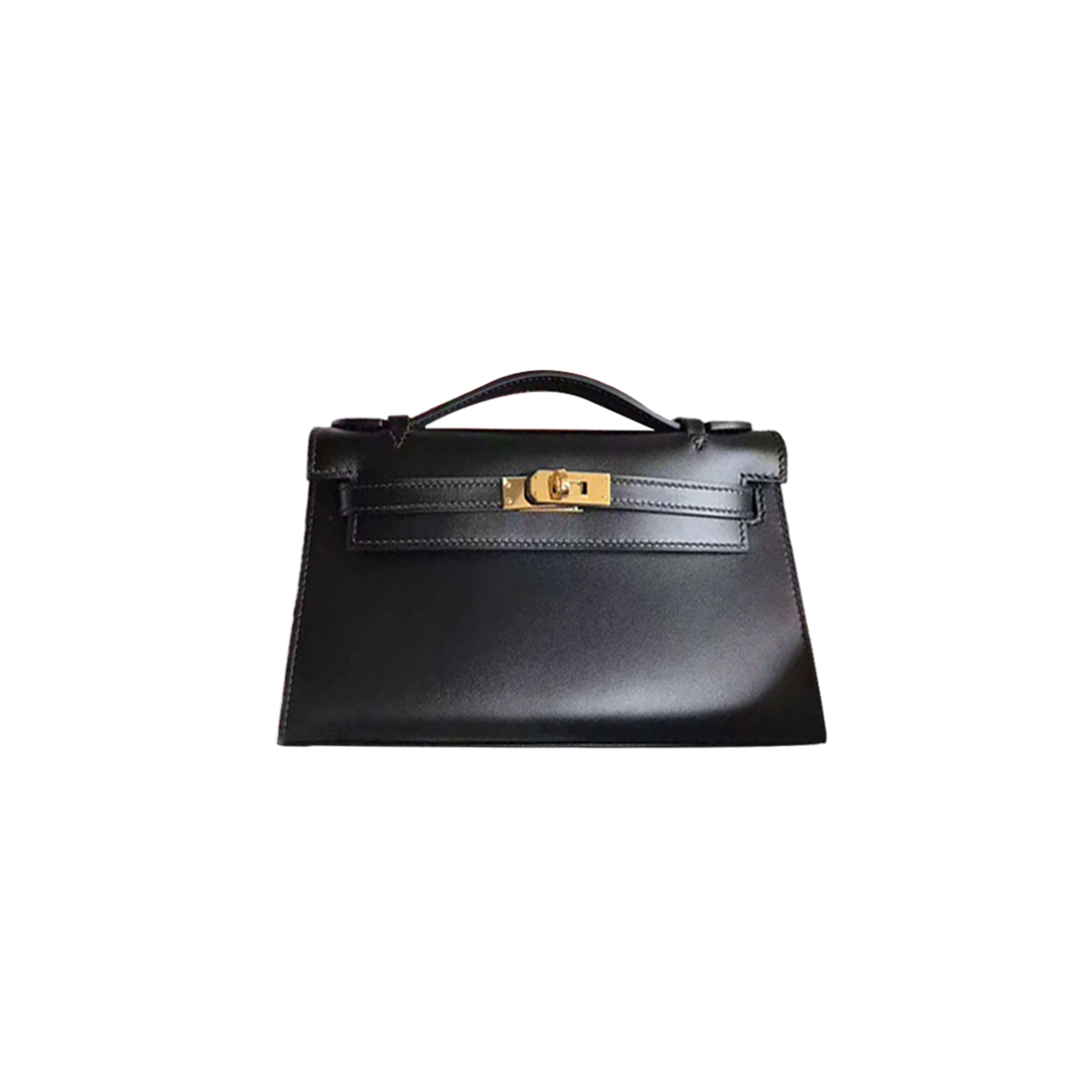 HERMÈS MINI KELLY BAG BLACK GOLD (22*14*7cm)